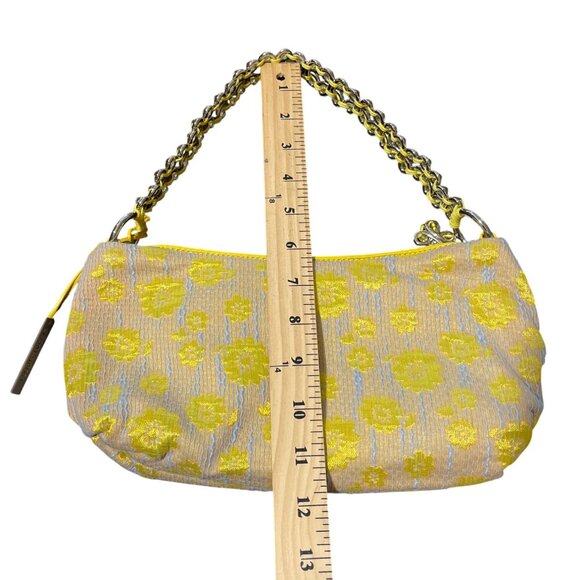 Elliott Lucca Shoulder Bag Floral Butterfly Chain Strap Yellow Tan - Picture 7 of 7